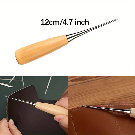 Leather Craft Sewing Kit Waxed Thread Hand Quilting Needles Sewing Awl,for Beginner , Stitching, Sewing