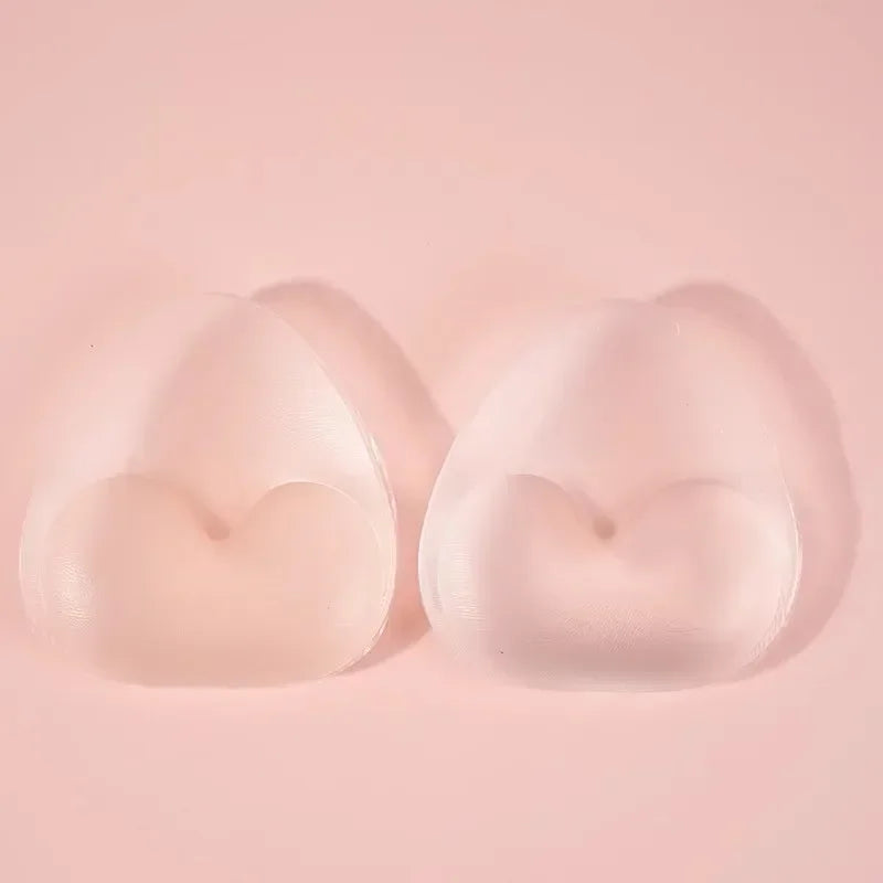 2pcs Silicone Bra Inserts Breast Pads Sticky Push-up Women Bra Cup Thicker Nipple Cover Patch Bikini Inserts for Swimsuit Gifts