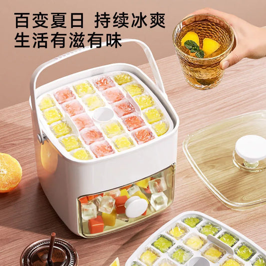 Large 48-grid Ice Cube Machine with Easy-to-slip Double-layer Design - Food-grade Plastic Storage Tray