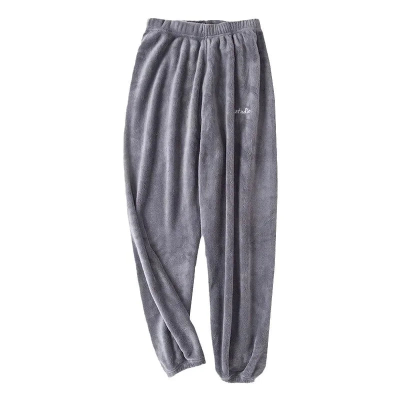 Winter Plush Thermal Pajama Pants for Women Soft Fleece Lined Lounge Wear Comfortable Elastic Waist Warm Home Sleepwear