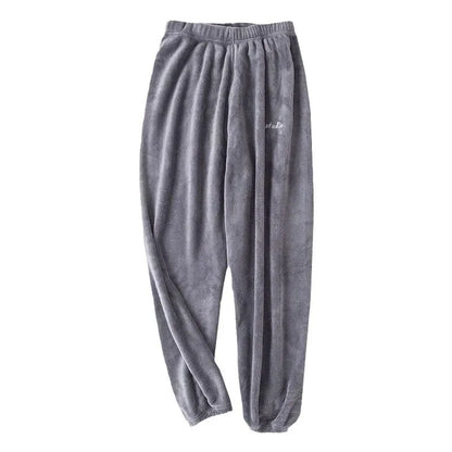 Winter Plush Thermal Pajama Pants for Women Soft Fleece Lined Lounge Wear Comfortable Elastic Waist Warm Home Sleepwear