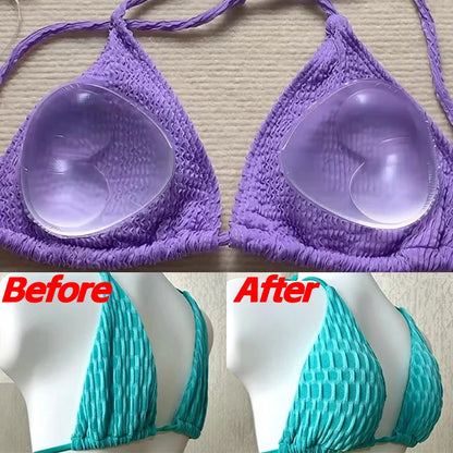 2pcs Silicone Bra Inserts Breast Pads Sticky Push-up Women Bra Cup Thicker Nipple Cover Patch Bikini Inserts for Swimsuit Gifts