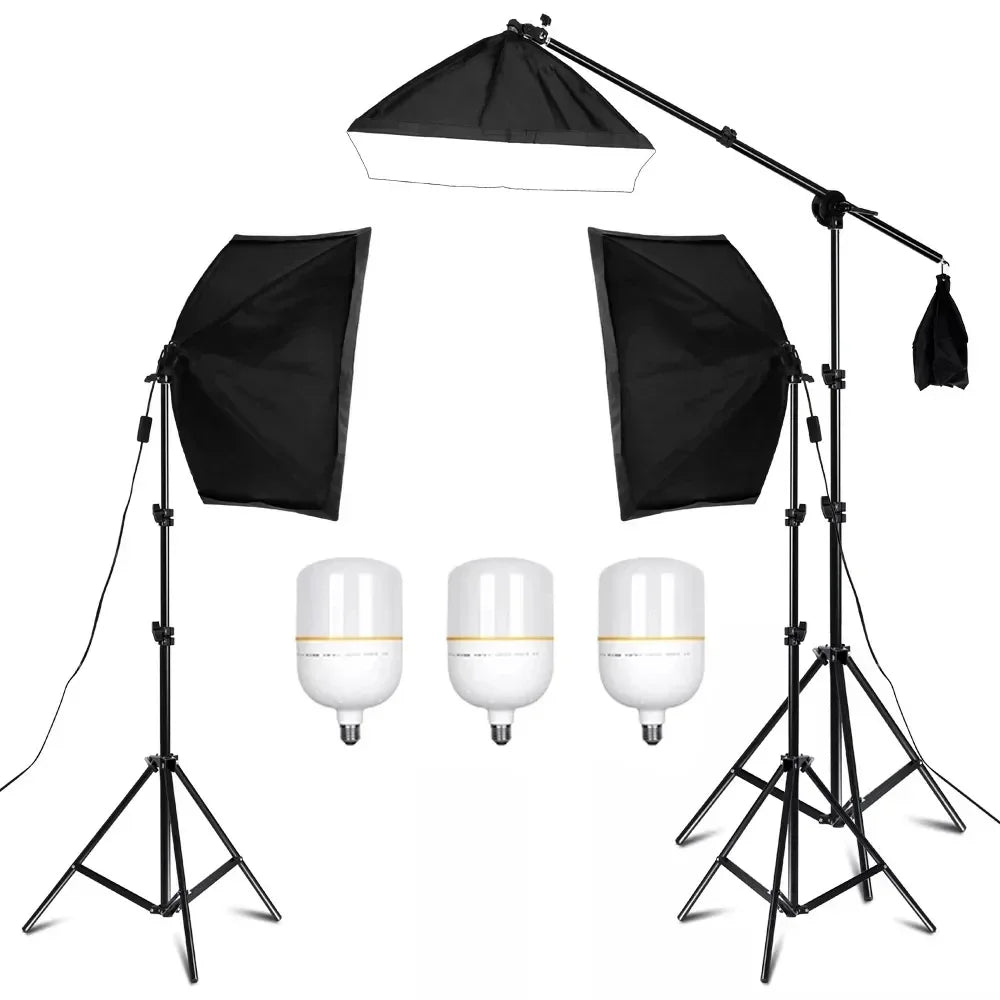 Photography 50x70CM Softbox Light Kits Professional Light System With E27 Photographic Bulbs Photo Studio Equipment