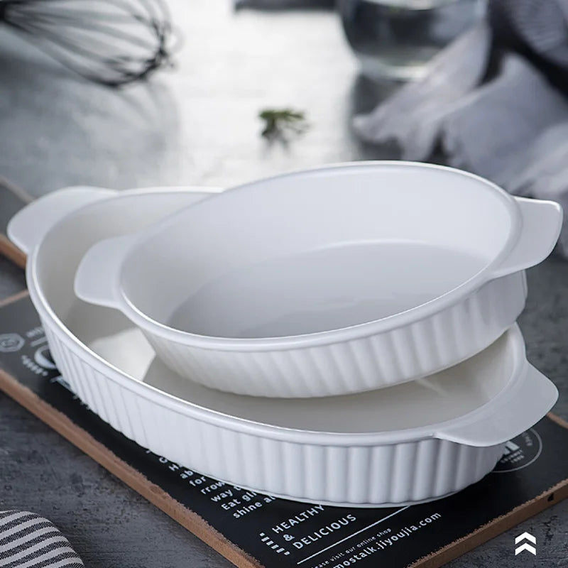 Oven Baking Tray Bakeware Ceramic Pans Bread Pan Baking Tools and Accessories Porcelain Dishes Kitchen Utensils Cooking Bar