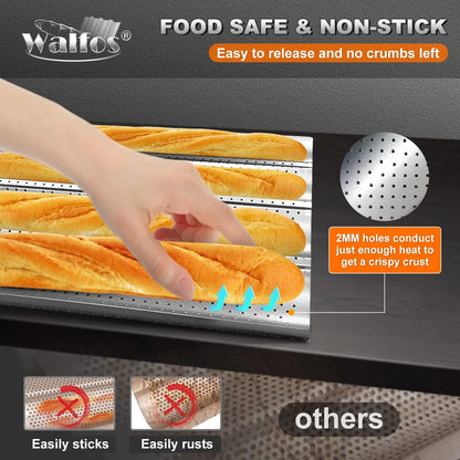 Baguette Pan French Bread Baking Mould Bakeware Groove Waves Mold Cake Oven Pastry Tray Dishes Cooking Accessories Toaster Tool