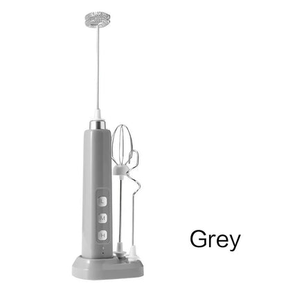 Handheld USB Rechargeable Mixer - Mini Electric Milk Frother with 3 Speeds, Whisking & Baking Aid, Multi-functional Attachments