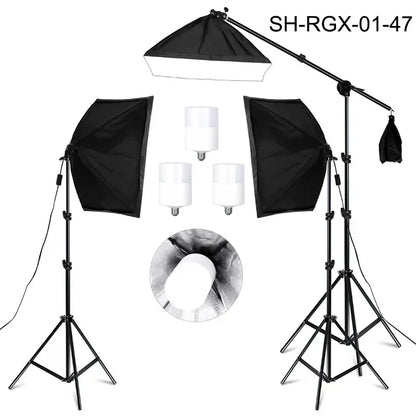 Photography 50x70CM Softbox Light Kits Professional Light System With E27 Photographic Bulbs Photo Studio Equipment