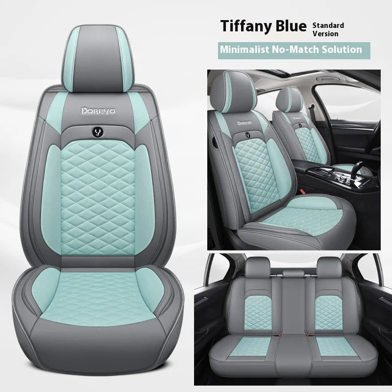 Five-seat car seat covers, honeycomb mesh design, available in multiple colors, stylish appearance, suitable for most vehicles.