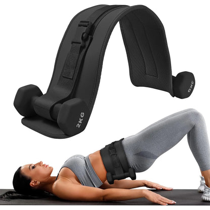 Exercise Hip Thrust Belt - Dumbbell Hip Thrust Belt, Thicken & Widen, Comfortable for Dumbbells, Kettlebells or Plates