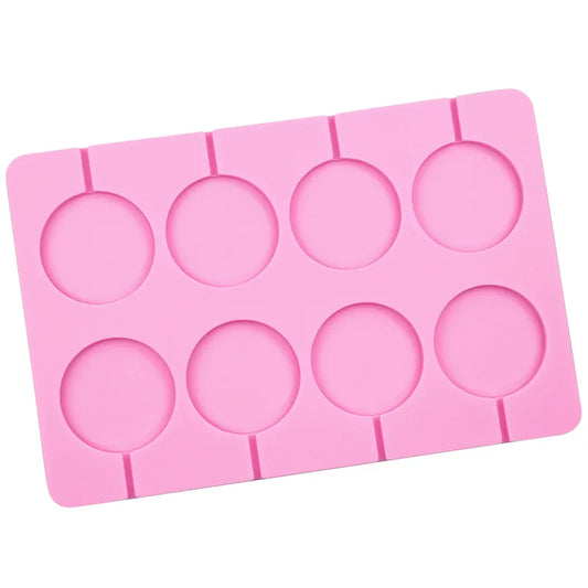 5cm Large Round Silicone Lollipop Molds 8 hole with sticks