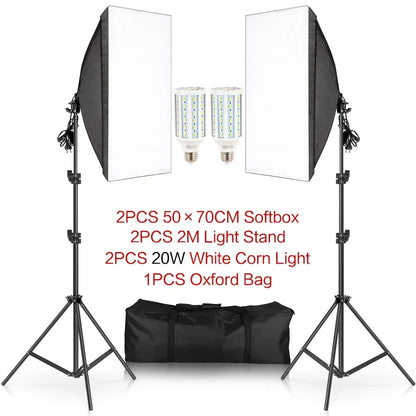 Photography 50x70CM Softbox Light Kits Professional Light System With E27 Photographic Bulbs Photo Studio Equipment