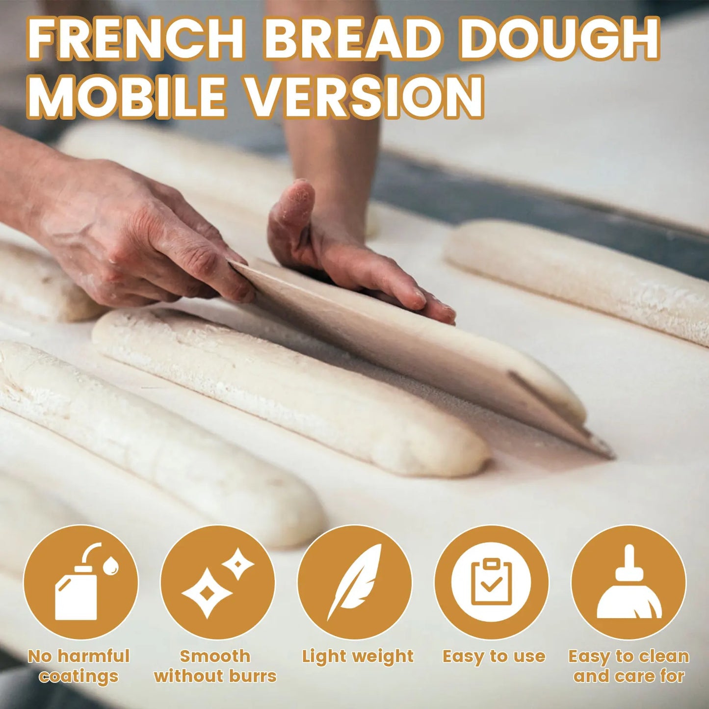 Baking Baguette Transfer Wooden Board Rectangular Double Scale Flip Board Baguette Ciabatta Dough kitchenbaking Accessories
