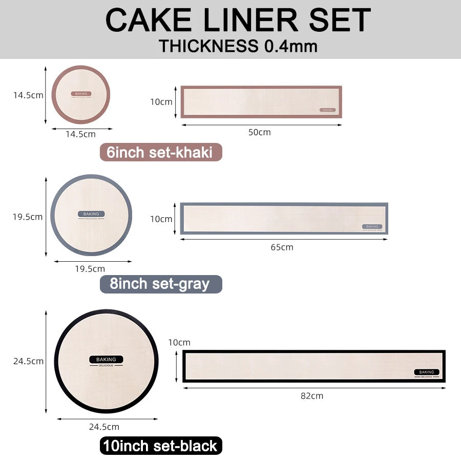 Silicone Baking Mat for 6, 8, 10 Inch Cake Pan Easy Clean Nonstick Silicone Liners for Baking Cheesecake Pan