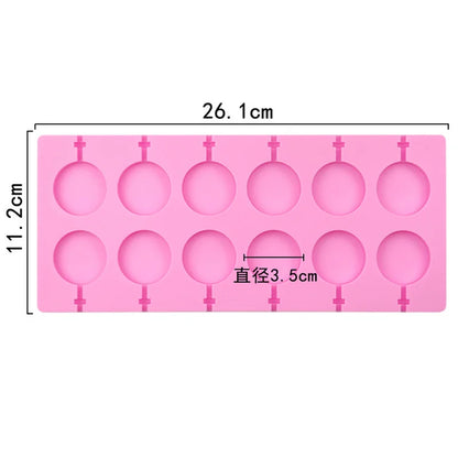 5cm Large Round Silicone Lollipop Molds 8 hole with sticks