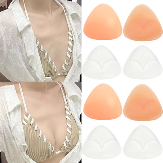 2pcs Silicone Bra Inserts Breast Pads Sticky Push-up Women Bra Cup Thicker Nipple Cover Patch Bikini Inserts for Swimsuit Gifts