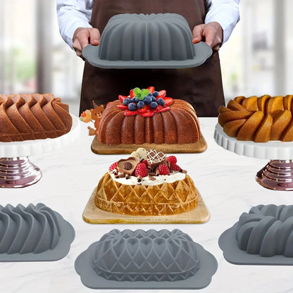 Silicone Bakeware Set Versatile Cake Molds Non-Stick Flower & Assorted Shapes Baking Pans Muffins Chocolates Moulds