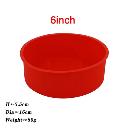 4/5/6/7/8/10 Inch Round Cake Mold Silicone Molds for Cakes Nonstick Cake Pan Baking Forms Pastry Mold