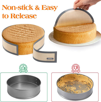 Silicone Baking Mat for 6, 8, 10 Inch Cake Pan Easy Clean Nonstick Silicone Liners for Baking Cheesecake Pan