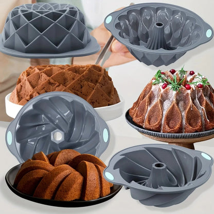 Silicone Bakeware Set Versatile Cake Molds Non-Stick Flower & Assorted Shapes Baking Pans Muffins Chocolates Moulds