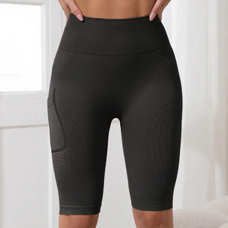 Biker Shorts Women with Pockets High Waisted Workout  Tummy Control Gym Running Yoga Shorts