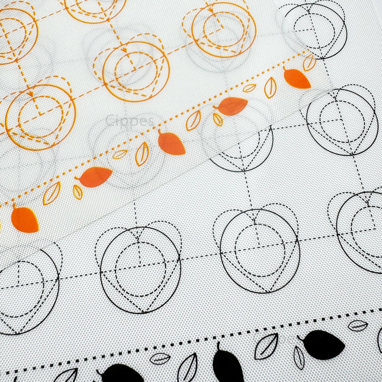 Baking Mat for Oven, Small 29 x 26cm, White, with Circles & Hearts Patterns, Reusable Non Stick Bakeware Mats for Cookie Macaron
