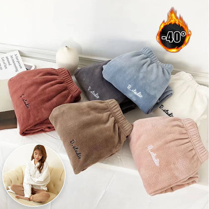 Winter Plush Thermal Pajama Pants for Women Soft Fleece Lined Lounge Wear Comfortable Elastic Waist Warm Home Sleepwear