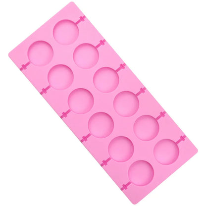 5cm Large Round Silicone Lollipop Molds 8 hole with sticks