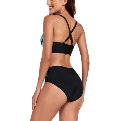 2023 New Women Swimsuit Sexy Women High Waist Bikini Swimwear Female Two Piece Beachwear Printed Bikinis Set Bathing Suit