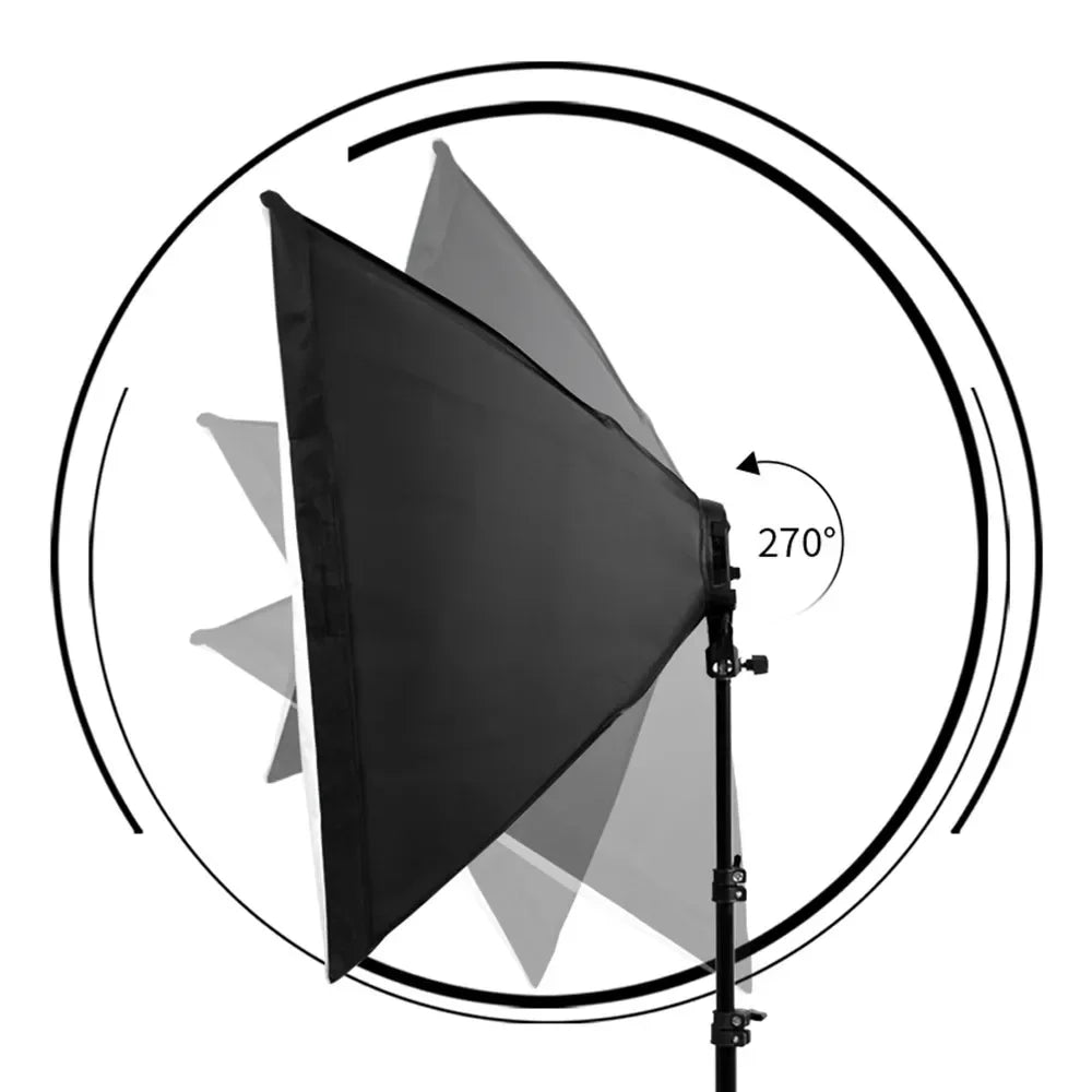 Photography 50x70CM Softbox Light Kits Professional Light System With E27 Photographic Bulbs Photo Studio Equipment