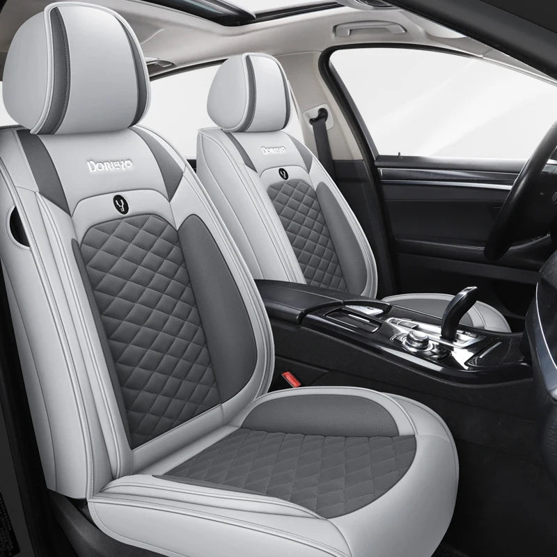 Five-seat car seat covers, honeycomb mesh design, available in multiple colors, stylish appearance, suitable for most vehicles.