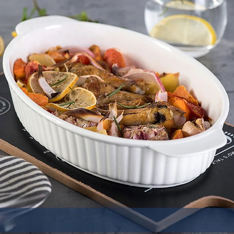 Oven Baking Tray Bakeware Ceramic Pans Bread Pan Baking Tools and Accessories Porcelain Dishes Kitchen Utensils Cooking Bar