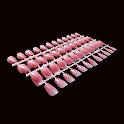 120Pcs Medium-Long Pink French Ballet Press On Nails. Upgrade your manicure with brightening, detachable false nails. Ideal gift