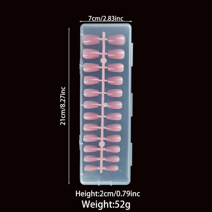 120Pcs Medium-Long Pink French Ballet Press On Nails. Upgrade your manicure with brightening, detachable false nails. Ideal gift
