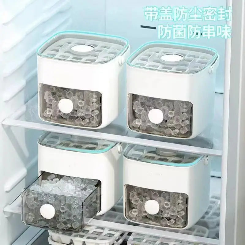 Large 48-grid Ice Cube Machine with Easy-to-slip Double-layer Design - Food-grade Plastic Storage Tray