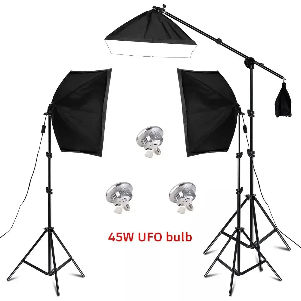 Photography 50x70CM Softbox Light Kits Professional Light System With E27 Photographic Bulbs Photo Studio Equipment