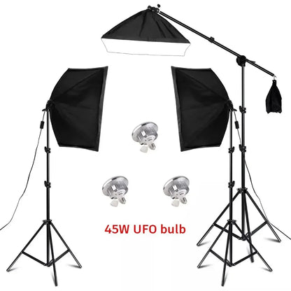 Photography 50x70CM Softbox Light Kits Professional Light System With E27 Photographic Bulbs Photo Studio Equipment