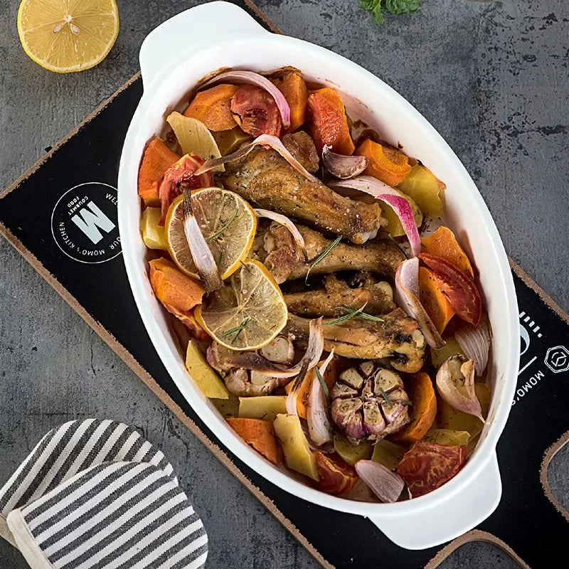 Oven Baking Tray Bakeware Ceramic Pans Bread Pan Baking Tools and Accessories Porcelain Dishes Kitchen Utensils Cooking Bar