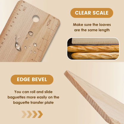 Baking Baguette Transfer Wooden Board Rectangular Double Scale Flip Board Baguette Ciabatta Dough kitchenbaking Accessories
