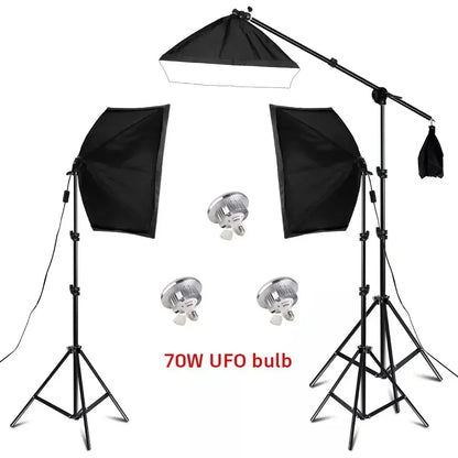 Photography 50x70CM Softbox Light Kits Professional Light System With E27 Photographic Bulbs Photo Studio Equipment