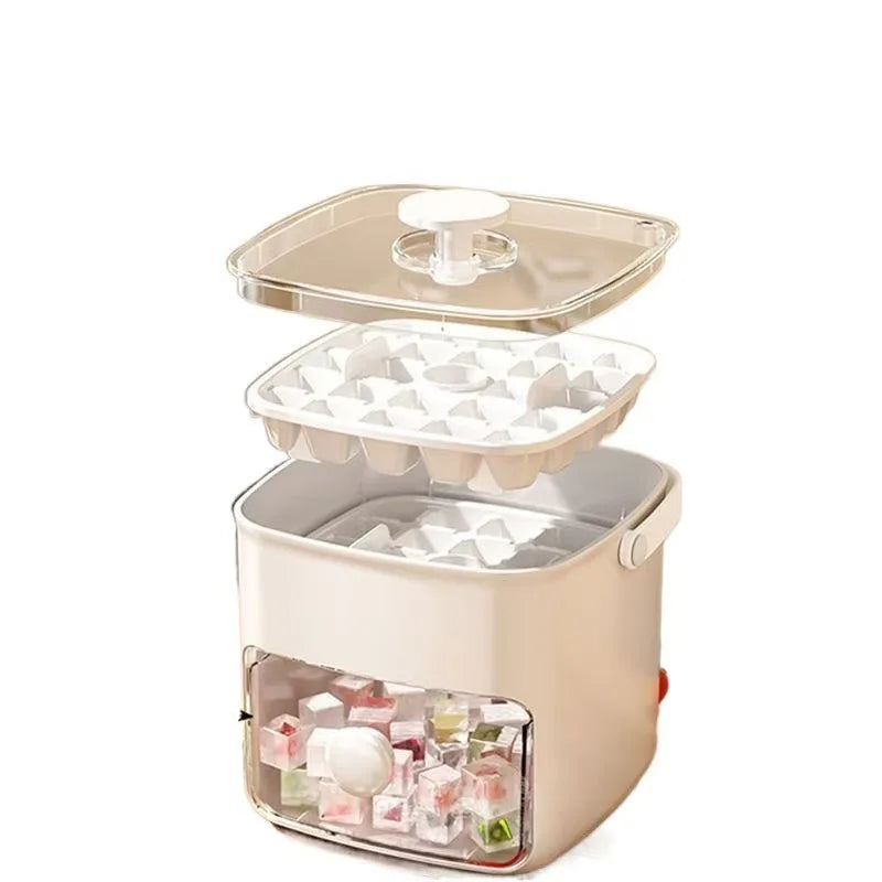 Large 48-grid Ice Cube Machine with Easy-to-slip Double-layer Design - Food-grade Plastic Storage Tray