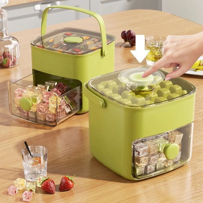 Large 48-grid Ice Cube Machine with Easy-to-slip Double-layer Design - Food-grade Plastic Storage Tray