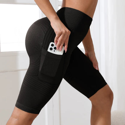 Biker Shorts Women with Pockets High Waisted Workout  Tummy Control Gym Running Yoga Shorts