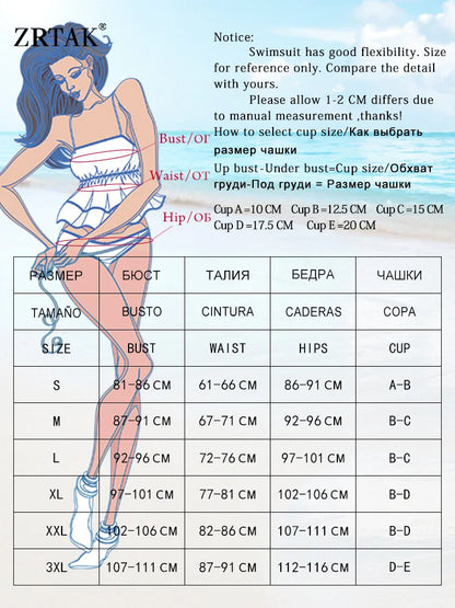 ZRTAK Two Piece Cover Ups Swimsuit Mesh Cover Bikinis 2025 Bathing Suit Sexy Bikini Sets Swimwear Print Beachwear Biquinis