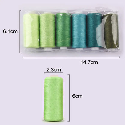 6 Roll/Set 400 Yards Sewing Thread Machine Hand Embroidery Good Polyester Thread Strong Durable For Needlework DIY Sewing Repair