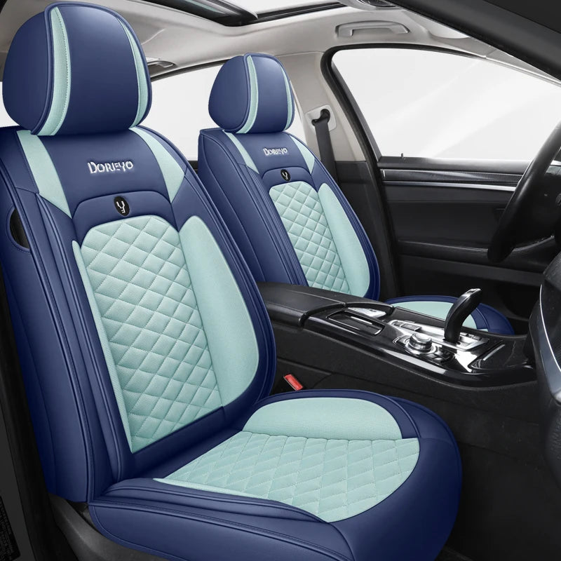 Five-seat car seat covers, honeycomb mesh design, available in multiple colors, stylish appearance, suitable for most vehicles.