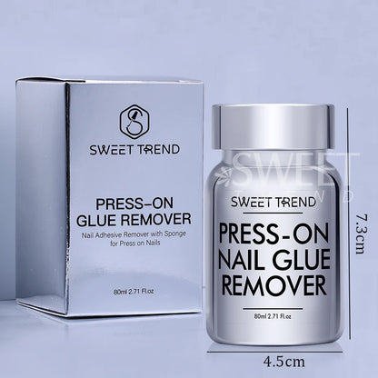 1/2pcs 80ml Nail Glue Remover for Press on Nails Easy Removal Solid Adhesives Gel on False Nail Tips Remover Tools Nail Supplies