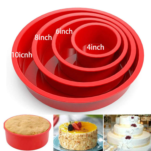 4/5/6/7/8/10 Inch Round Cake Mold Silicone Molds for Cakes Nonstick Cake Pan Baking Forms Pastry Mold